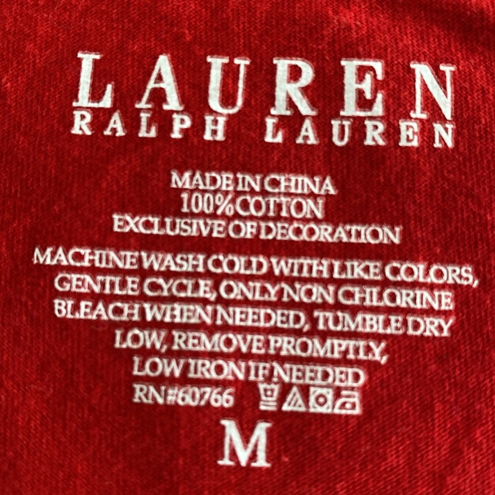 Ralph Lauren V Neck long sleeve T Shirt Like New embroidered logo size Medium - Picture 4 of 14